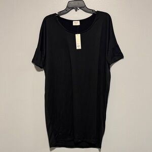 Francescas Collection Short Sleeve Oversized Dress, Size S, Color Black